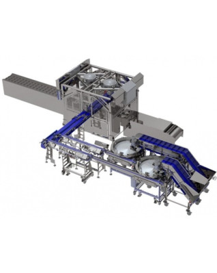 Автоматическая линия укладки сосисок в упаковку Автоматическая линия укладки сосисок в упаковку